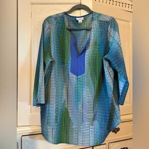 Liz Claiborne Vibrant Blue and Green Top